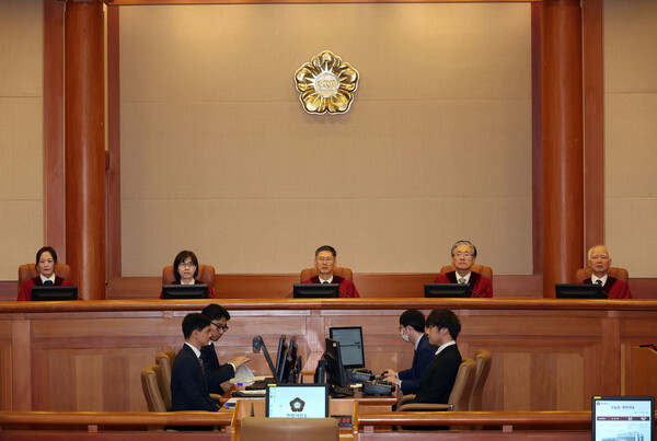 15일 오전 서울 종로구 헌법재판소에서 이진숙 방송통신위원장에 대한 탄핵 심판 3차 변론이 진행되고 있다. 사진=연합뉴스