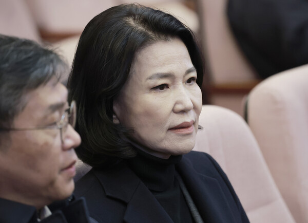 23일 오전 서울 종로구 헌법재판소 대심판정에서 열린 방통위원장 탄핵심판 청구 사건 선고에 출석한 이진숙 방송통신위원장. 사진=연합뉴스