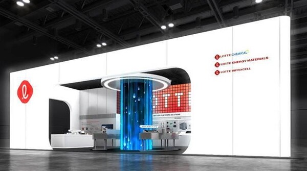 2025 인터배터리 롯데 화학군 부스 조감도. 사진=롯데케미칼