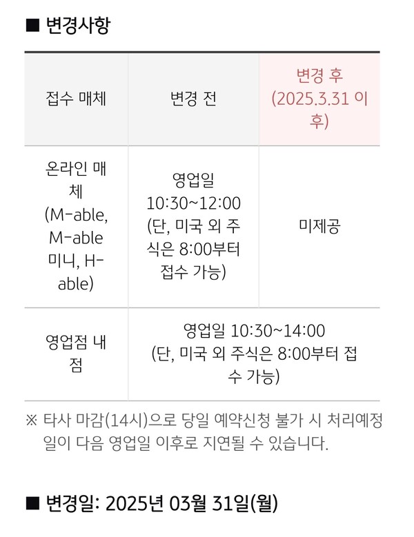 KB증권 MTS 공지. 사진=박지혜 기자.