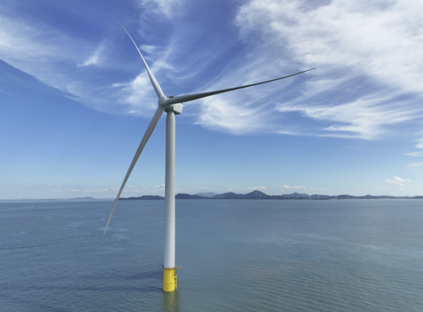전라남도 신안군 자은도 북서쪽 공유수면해상에 위치한 전남해상풍력 1단지에 10MW급 풍력발전기가 설치돼 있다. 사진=SK이노베이션 E&S