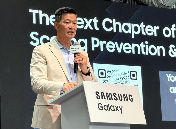 10일(현지시간) 미국 뉴욕에서 진행된 디지털 헬스케어 관련 테크포럼 행사에서 박헌수 삼성전자 MX사업부 디지털 헬스팀장이 한국 취재진의 질문에 답하고 있다. 사진=연합뉴스