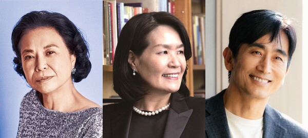 (왼쪽부터) 소설가 주수자, 시인 김구슬, 배우 겸 소설가 차인표. 사진=황순원기념사업회