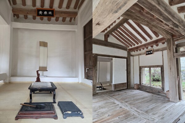 (왼쪽부터) 도산서당에서 퇴계 이황이 거처하던 방 '완락재'와 마루 '암서헌'. 사진=신승헌 기자